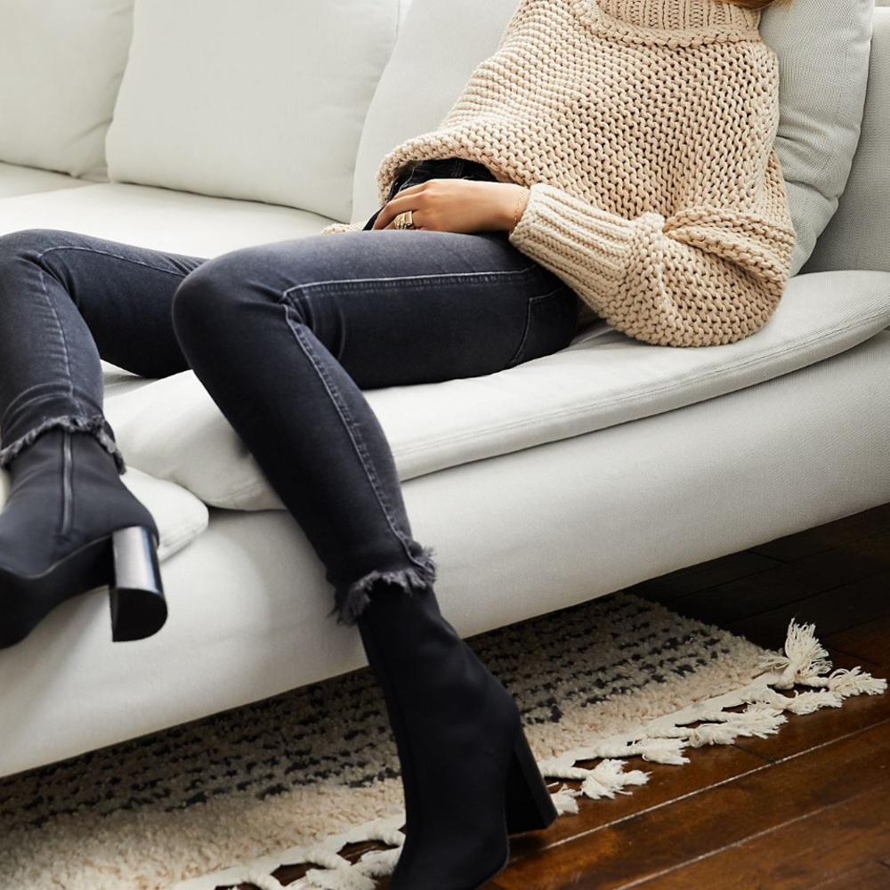Free People Dark gray/ black wash skinny jeans